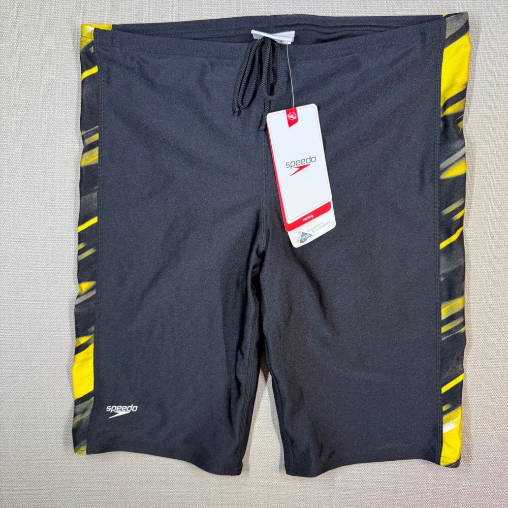Speedo Mens Xtra Life Lyrca Fractal Point Splice Jammer Swim Shorts Size 36 NWT
